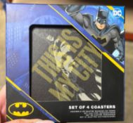 10pcs - Ceramic premium Batman 4pc coaster set licensed Half Moon Bay stock - rrp £14.99 - 10pcs...