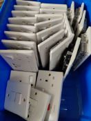 Box of Plastic Double Gang Plug Sockets