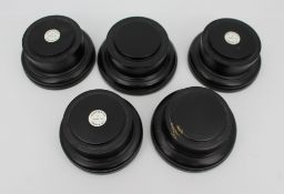 Set of 5 Early 20th c. Garrard & Co Ebony Plinths