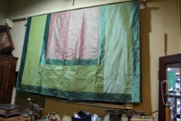 Fine Indian Silk Bed Throw 270x225cm – Embroidered & Brocade Border