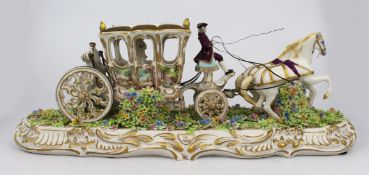 Italian Decorative Porcelain Carriage by Luigi Fabris