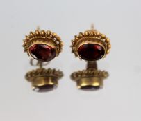 Vintage 9ct Gold Garnet Stud Earrings