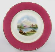Victorian Staffordshire Cabinet Plate – Hand Painted Italianate c.1850