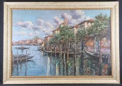 Original large Italian Oil On Canvas of Venice