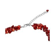 New! Coral Necklace In Silver Tone