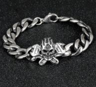 New! Gothic Style Skull & Spanner Bracelet