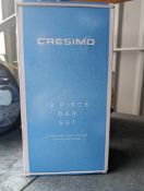 Lot of 2 Cresimo 12 Piece Bar Cocktail Set - With Bamboo Stand. RRP £30