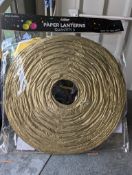 Lot of 9 Gold Paper Lanterns For Lighting. RRP £45