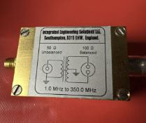 Integrated Engineering BAL-INM4 balun, 50ohms-100ohms, 1 MHz-350MHz