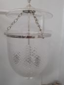 India Jane Glass and Chrome Hanging Light