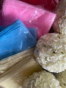 Event Decor Bundle – Tulle Fabric Sheets & Artificial Rose Balls