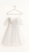 Designer White Label Dress Short White Tulle RRP £665 Size 38 (M)