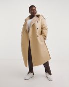 10 x Sherpa Lined Leather Trench Coat Jacket - Plus Size - New - RRP £900.00