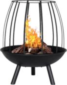 Lot of 10 x La Hacienda Round Open Steel Cage Fire Pit Garden Patio Wood Burner - RRP £1,390.00