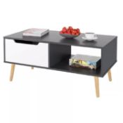 10x Grey Modern Coffee Table With Storage For Living Room Furniture