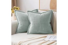 Miulee 50x50 Corduroy Decorative Cushion Covers (Pack of 2)