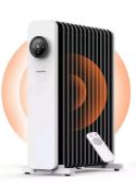 Oil Filled Radiator Portable, 2500w, 12 Fun, Touch Control With Control Remote