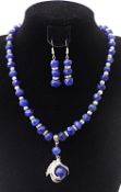 Lapis Lazuli Necklace & Earrings Set