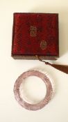 Chinese Peking Glass Bangle In Original Box.
