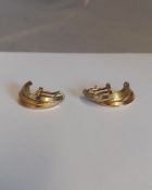 18CT Gold Half Hoop Earings - 6.26 Grams