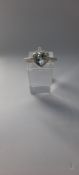 Silver Ring With Middle Heart Shape & Around and Both Sides Cubic Zirconia Stones