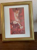 Vintage Adolfo Hohenstein 1899 Art Poster of Tosca-Framed