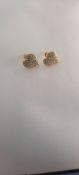 Gold Plated Silver Heart Shape Hoop Earring With Cubic Zirconia Stones