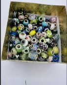 Joblot 320g Stunning Lamp Work Handmade Assorted 925 Silver Glass Charm Pandora Style Beads