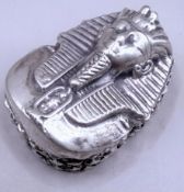 Rare Ornate Vintage/Antique Silver Pharaoh Hesd. Pill/Snuff/Trinket Box 35mm 22g