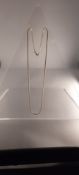 Silver Chain Necklace Knitted Shape - 45 cm Length