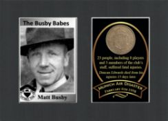 Man Utd Munich Disaster Sir Matt Busby 1958 Half Crown Coin & Card Display