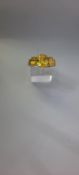 Silver Ring With Yellow Zirconia Gem Stones