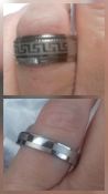 3 x Titanium Steel Men Women Ring Lattice Geometric Design Brand New Size 7, 8, 9