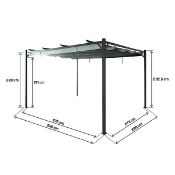 Klikstrom Alizé Rectangular Pergola, (W)3.95m x (D)2.9m x (H)2.33m. RRP £425.00