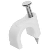 156 Boxes Tower 8.0 mm White Round Cable Clips (50 Clips In A Box)