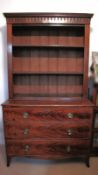 Antique 19th C. Open Bookcase On Chest