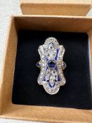 Vintage Art Deco Diamond & Sapphire Ring