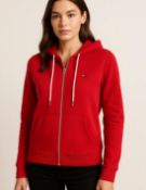 10 x Tommy Hilfiger Women's Red Contrast Zip Hoodie XS - New - RRP £550.00