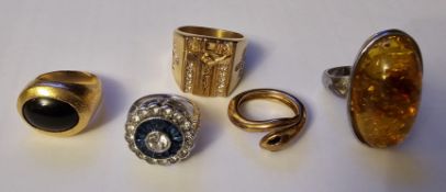 Lot of 5 Statement Rings – Mixed Vintage & Modern Styles – Low Reserve!