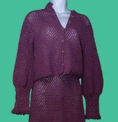 Vintage 1960's 2 Piece Crochet Suit