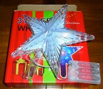 10 x Multicoloured Light-Up 31 LED Christmas Stars.