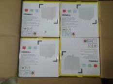 Box of 4 x White RGB Solar-Powered Outdoor IP65 LED Cube Lights.