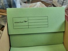 Pallet of Green Foolscap Folders