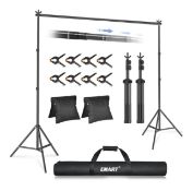 EMART Backdrop Stand 2mx3m(HxW) Photo Studio Adjustable Background Stand RRP £45.99