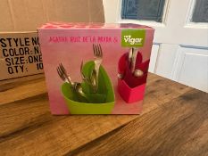 Job Lot x 6 Heart Shaped Cutlery, Pen, Make Up With Removable Inner Basket New