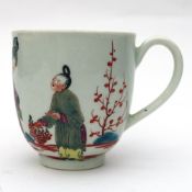 A Good Antique Porcelain 1st Period Worcester Chinoiserie Mandarin Cup C.18thC