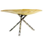 A Good Antique Novelty Chinese Export Silver & MOP Shell Dish By Hung Chong C.1900