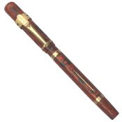 A Good Antique Swan Mabie & Todd Marbled Fountain Pen 9ct Gold & 14ct Nib C.1929