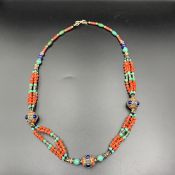 Beautiful Ethnic Tibetan Silver Nepalese Traditional Necklace.