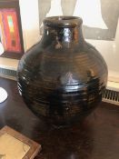 Dora Billington (1890 - 1968) Tenmoku Glazed Vintage Studio Pottery Vase. 37 cms Tall.